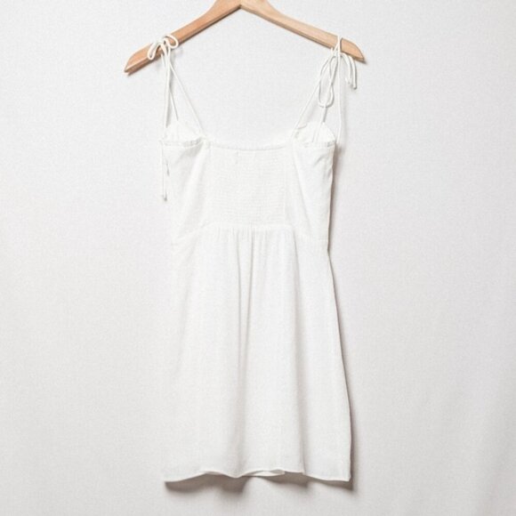 WILFRED Fable Dress Sweetheart Bustier Ruffle Mini White Tie Sleeve 2 Aritzia - Picture 8 of 13